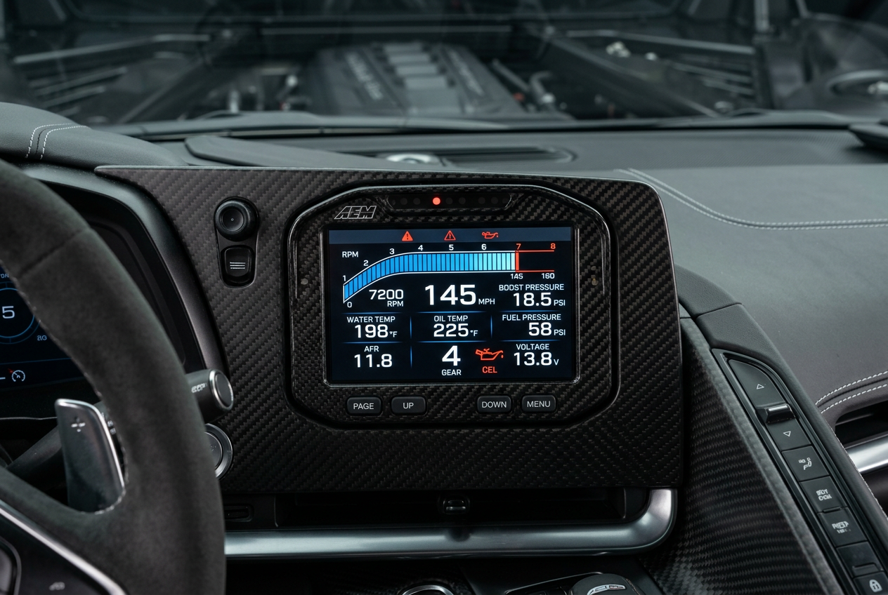 AEM CD-5 Carbon Dash Flush Mount Display Panel