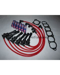 GTO and 3000GT Twin Turbo Spark Plug and HT Lead Service Kit Red